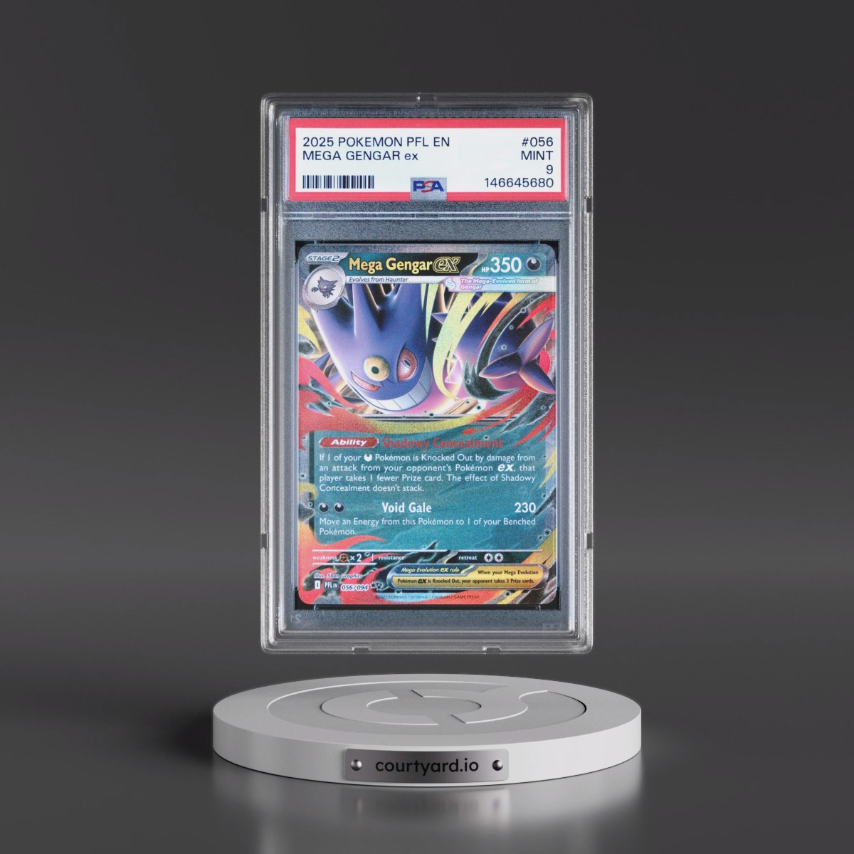 2025 Pokémon Pfl EN-Phantasmal Flames #056 Mega Gengar EX - Holo (PSA 9 MINT)