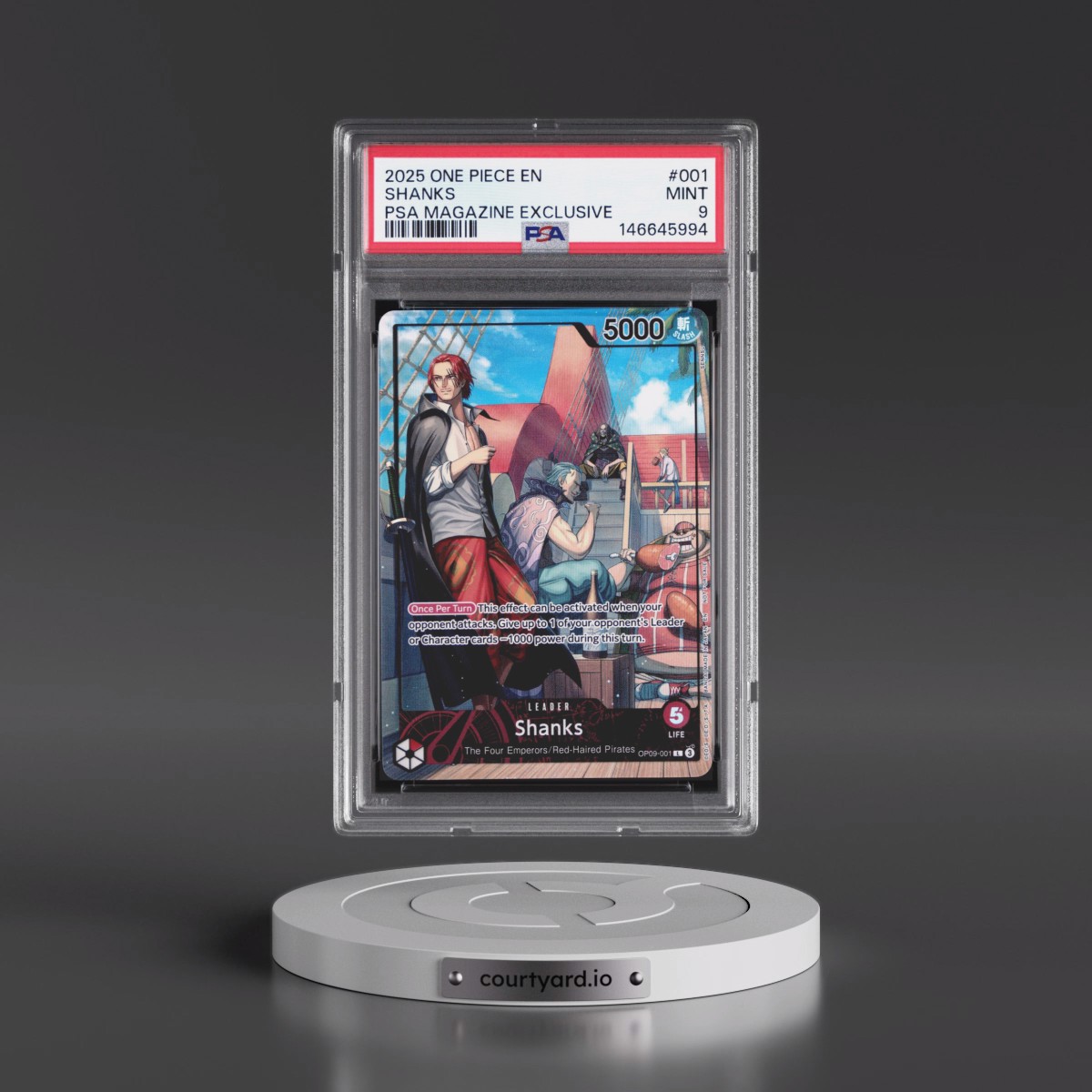 2025 One Piece Promos #001 Shanks - PSA Magazine Exclusive (PSA 9 MINT)