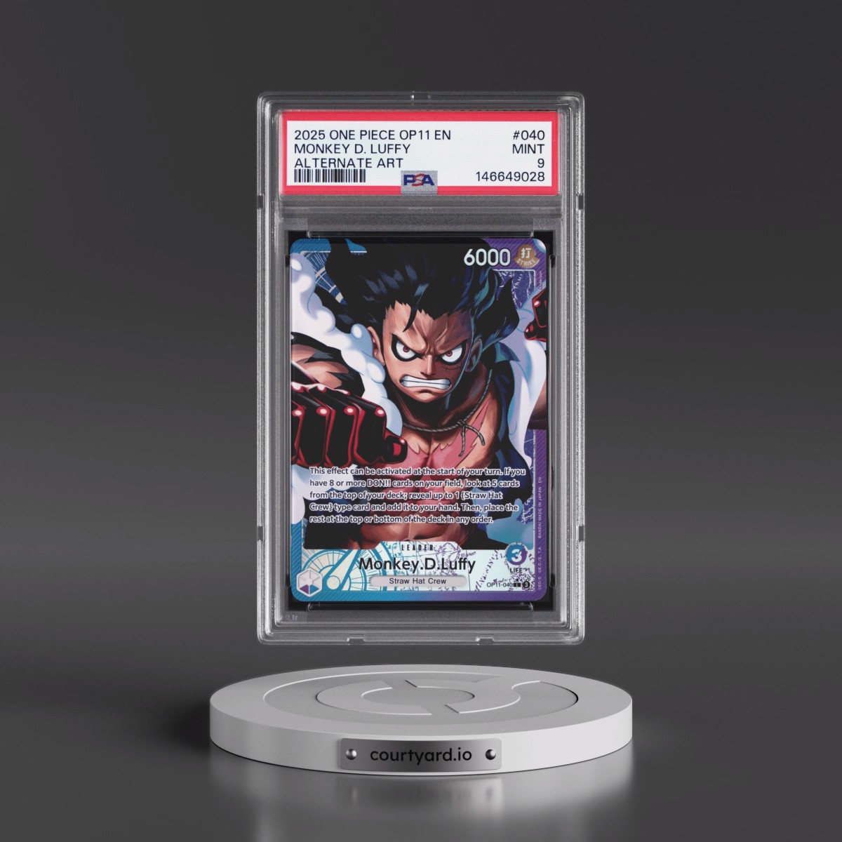 2025 One Piece OP11-A Fist of Divine Speed #040 Monkey D. Luffy - Alternate Art (PSA 9 MINT)