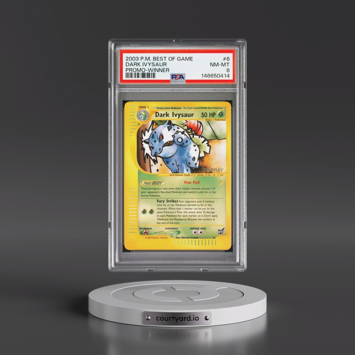 2003 Pokémon Best of Game Promo #6 Dark Ivysaur - Winner (PSA 8 NM-MT)