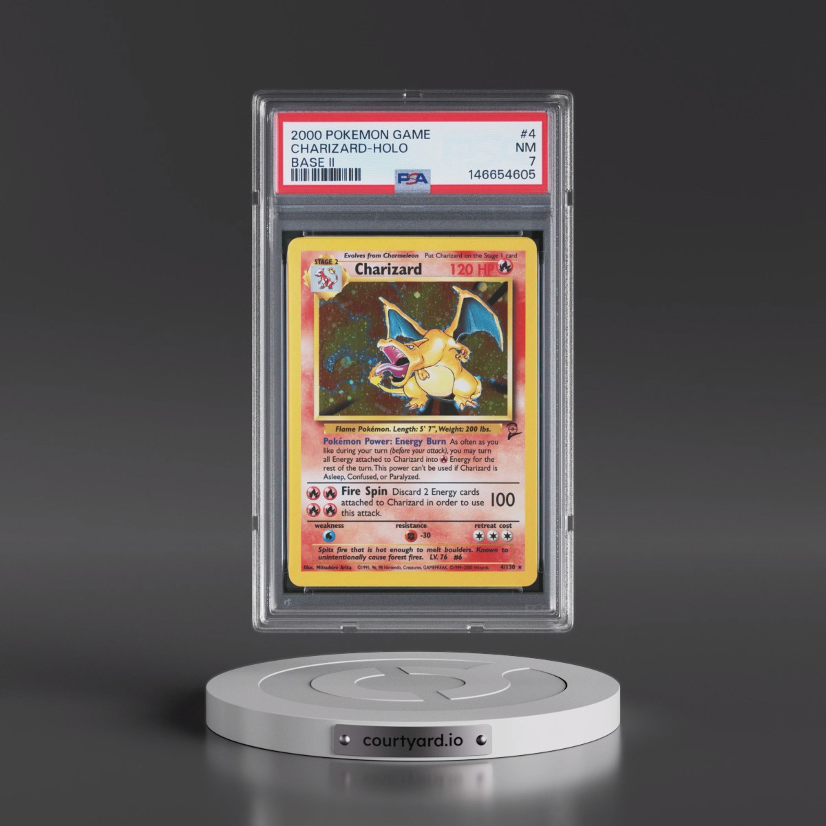 2000 Pokémon Game Base II #4 Charizard - Holo (PSA 7 NM)