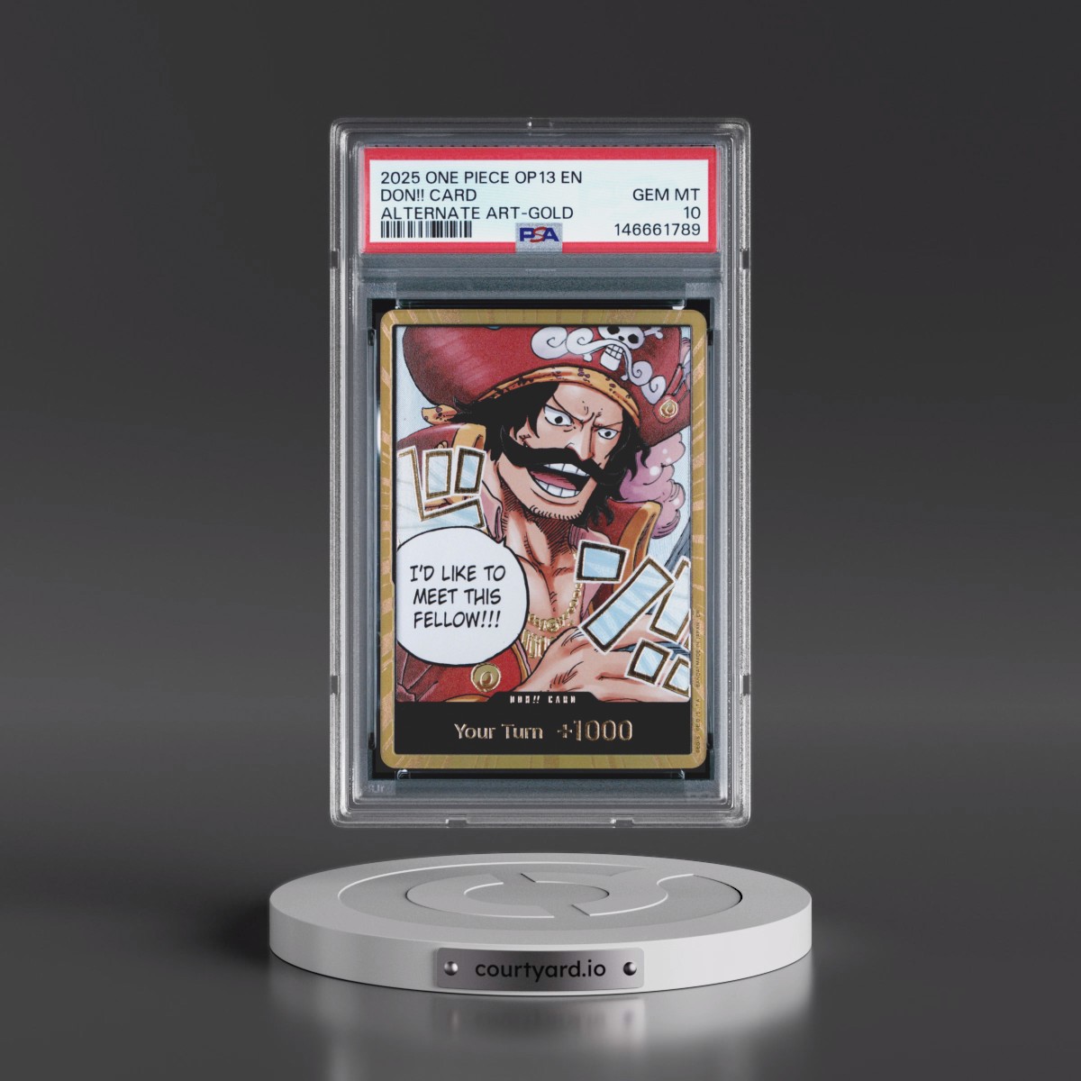 2025 One Piece OP13-Carrying on His Will Don!! Card - Alternate Art-Gold PSA 10