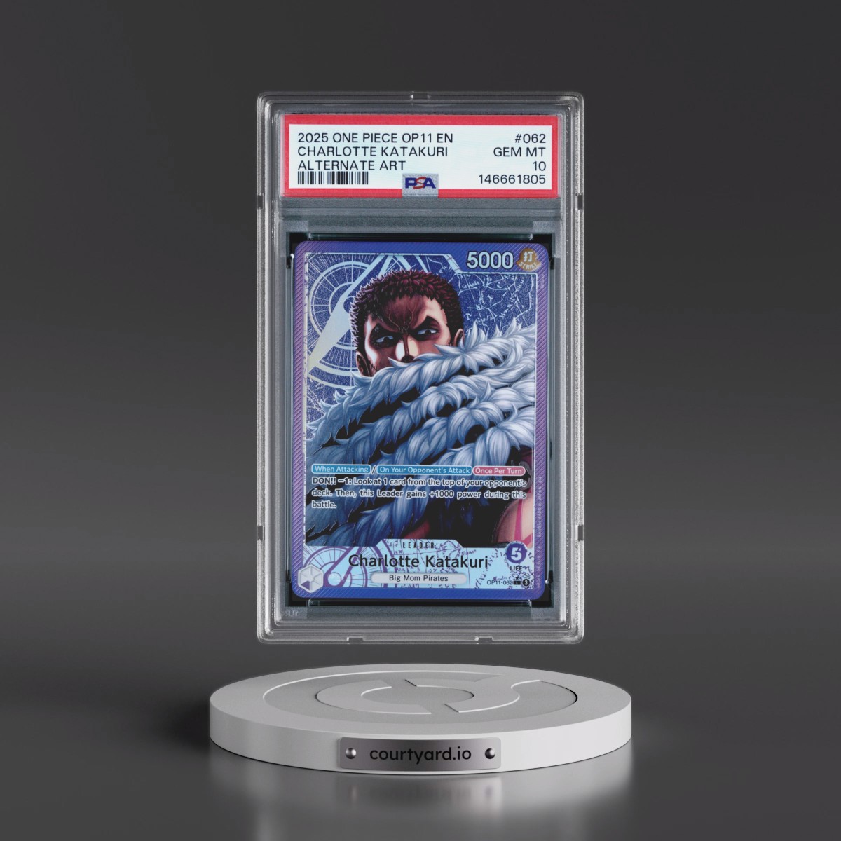 2025 One Piece OP11-A Fist of Divine Speed #062 Charlotte Katakuri - Alternate Art (PSA 10 GEM MINT)