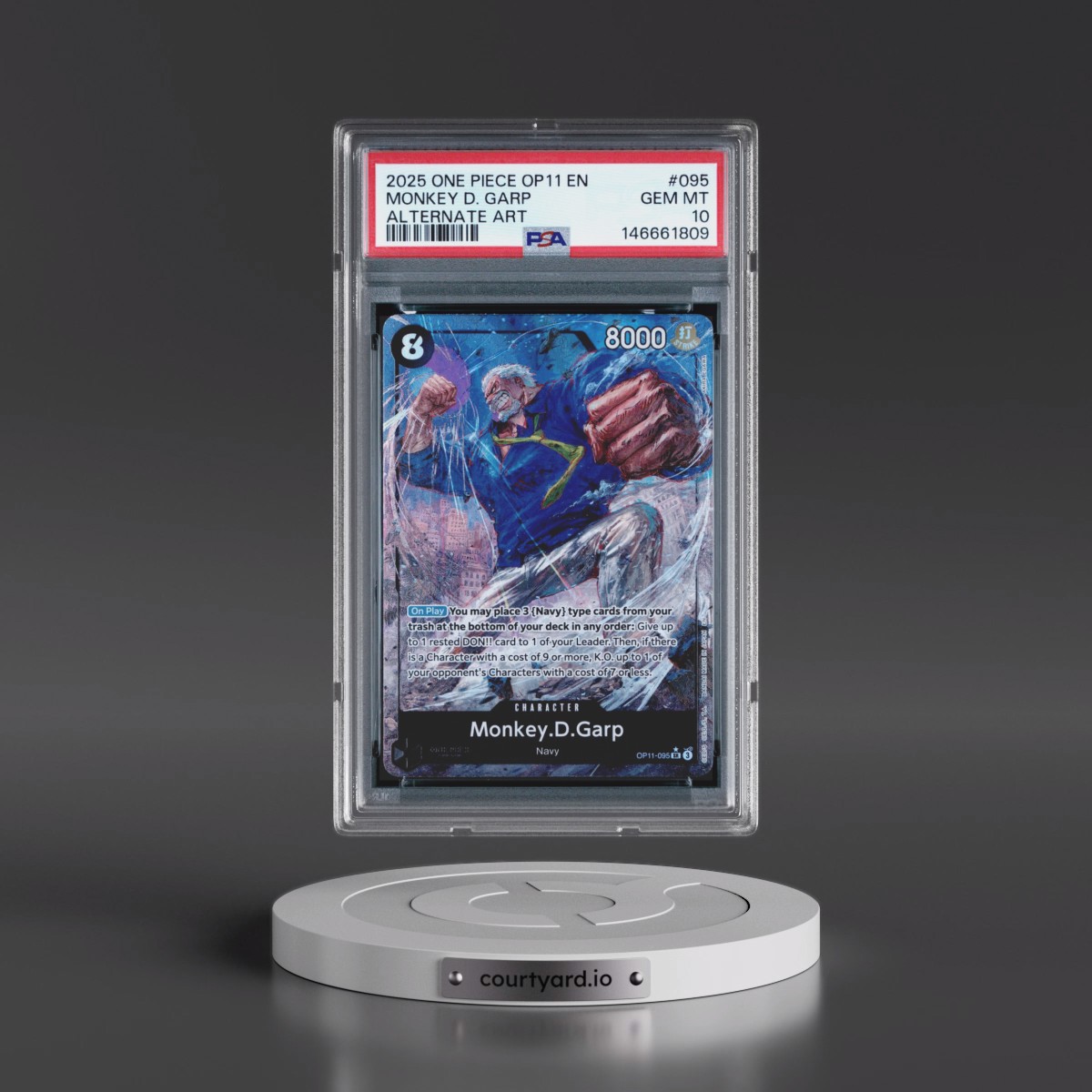 2025 One Piece OP11-A Fist of Divine Speed #095 Monkey D. Garp - Alternate Art (PSA 10 GEM MINT)