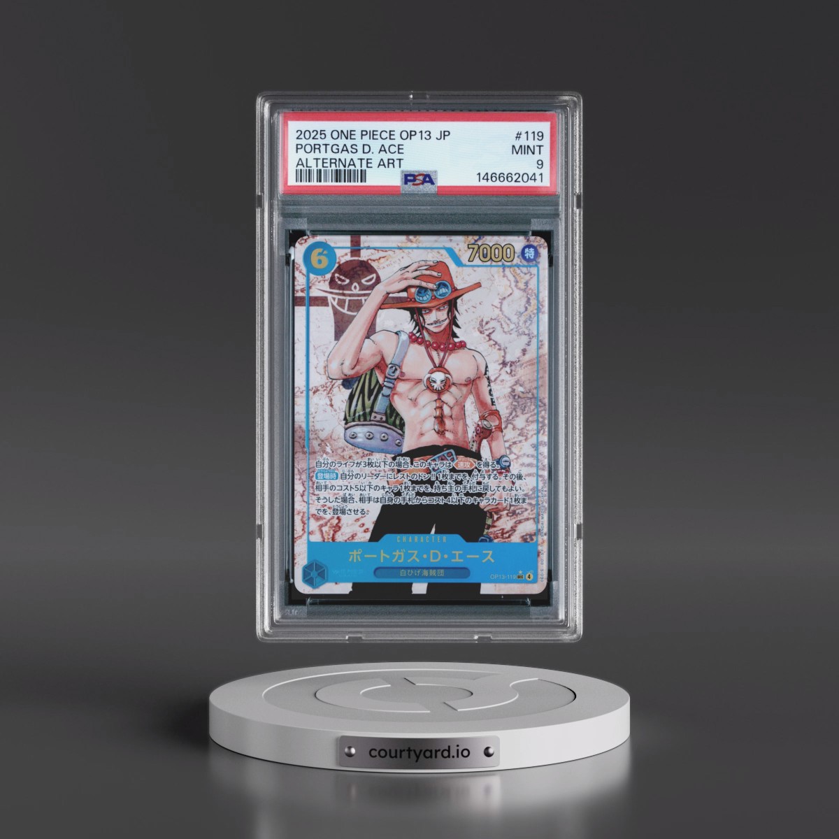 2025 One Piece Japanese OP13-Carrying on His Will #119 Portgas D. Ace - Alternate Art (PSA 9 MINT)