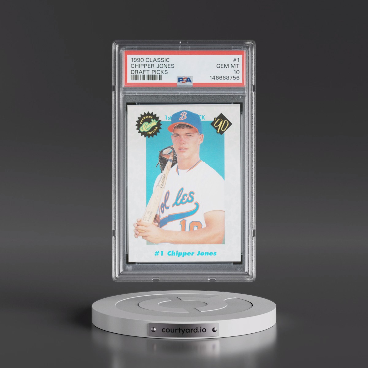 1990 Classic Draft Picks #1 Chipper Jones (PSA 10 GEM MINT)