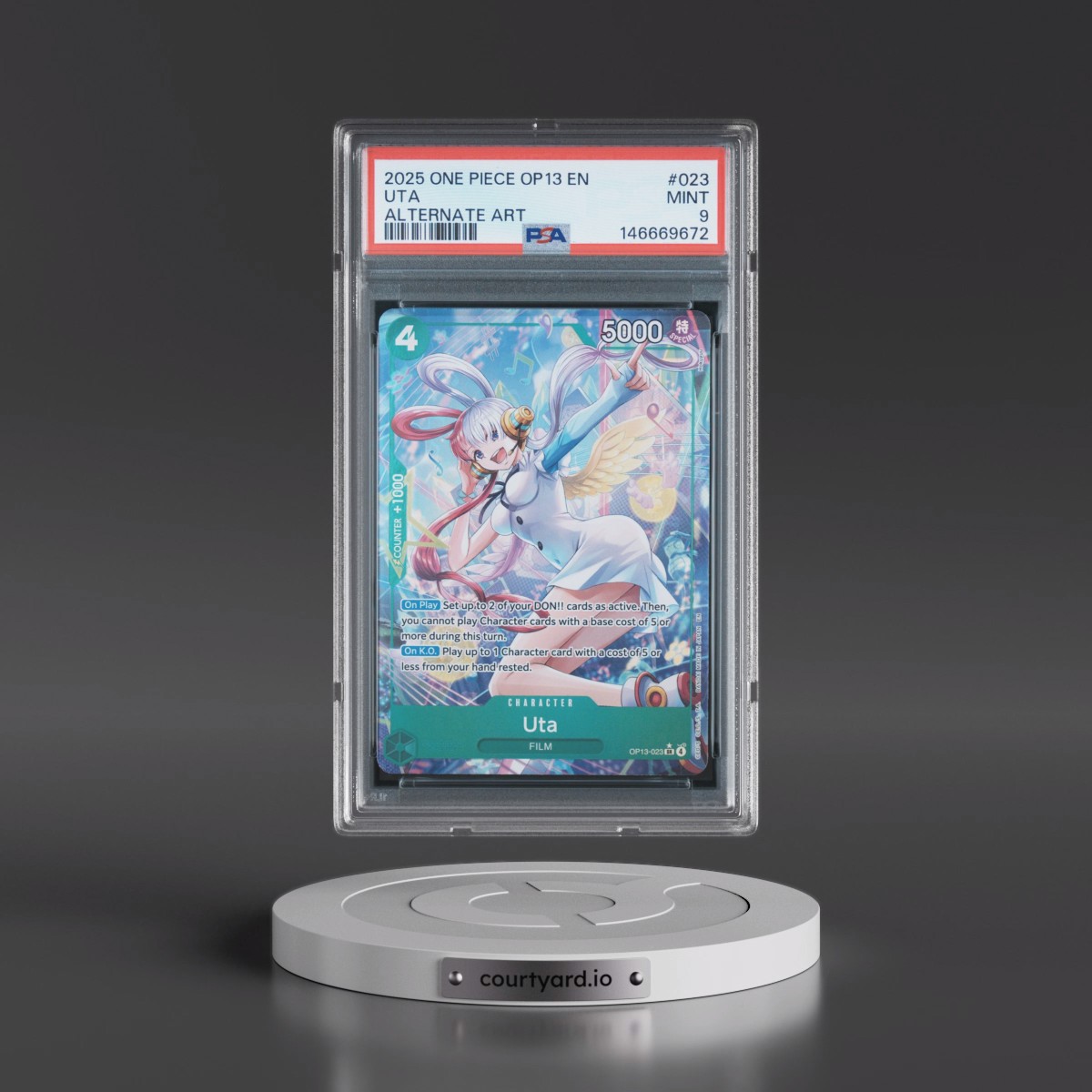 2025 One Piece OP13-Carrying on His Will #023 Uta - Alternate Art (PSA 9 MINT)