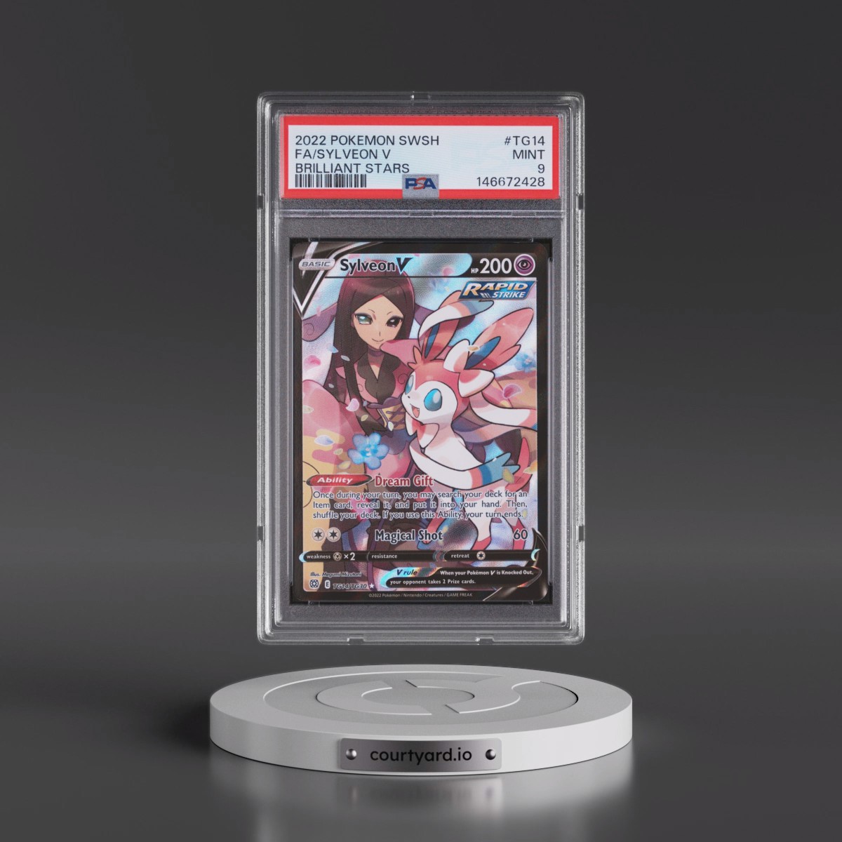 2022 Pokémon Sword & Shield Brilliant Stars #TG14 Sylveon V - Holo Full Art (PSA 9 MINT)