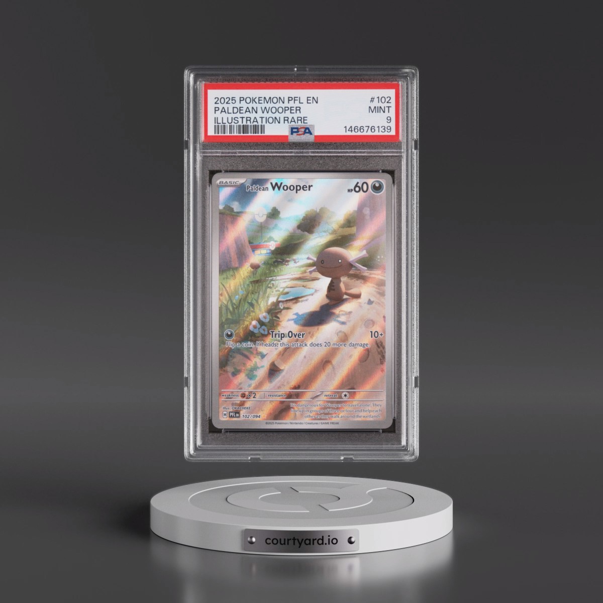 2025 Pokémon Pfl EN-Phantasmal Flames #102 Paldean Wooper - Illustration Rare (PSA 9 MINT)