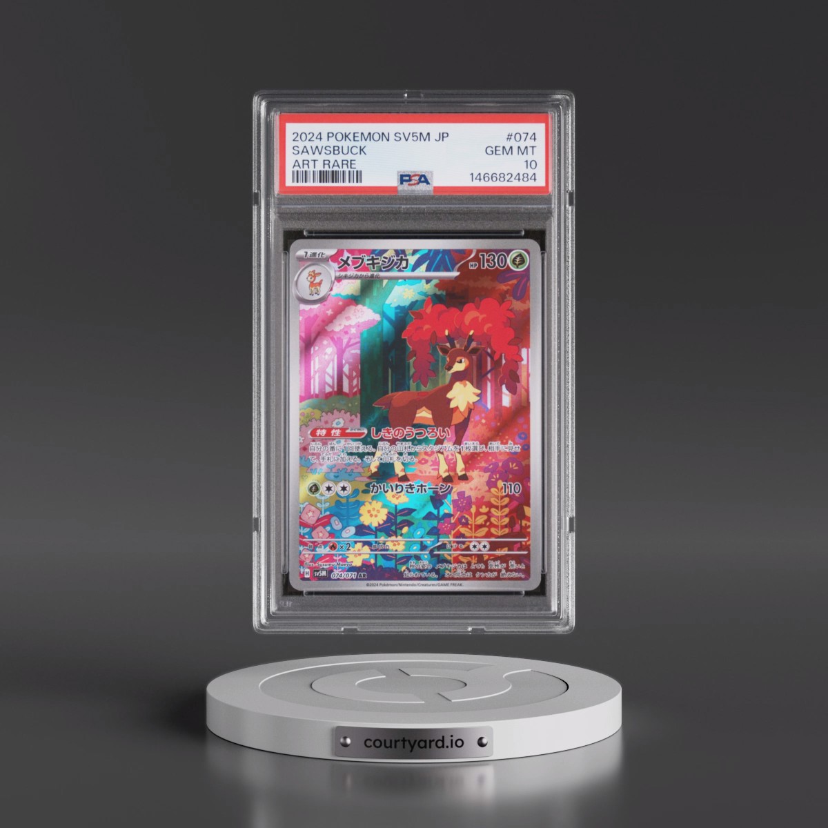 2024 Pokémon Sv5m-Cyber Judge #074 Sawsbuck - Art Rare (PSA 10 GEM MINT)