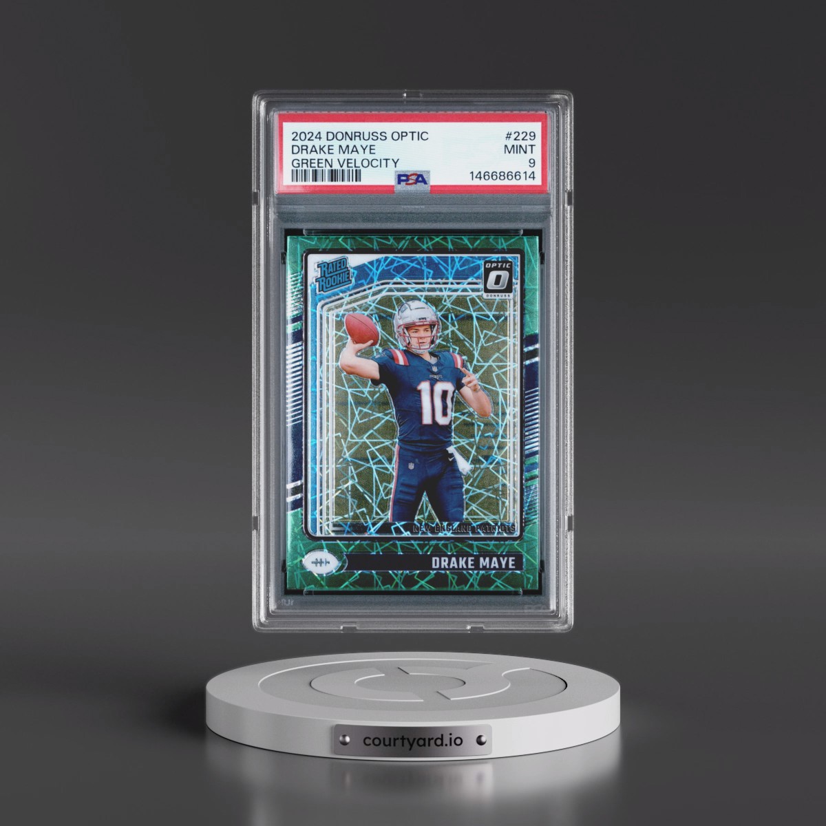 2024 Panini Donruss Optic #229 Drake Maye - Green Velocity (PSA 9 MINT)