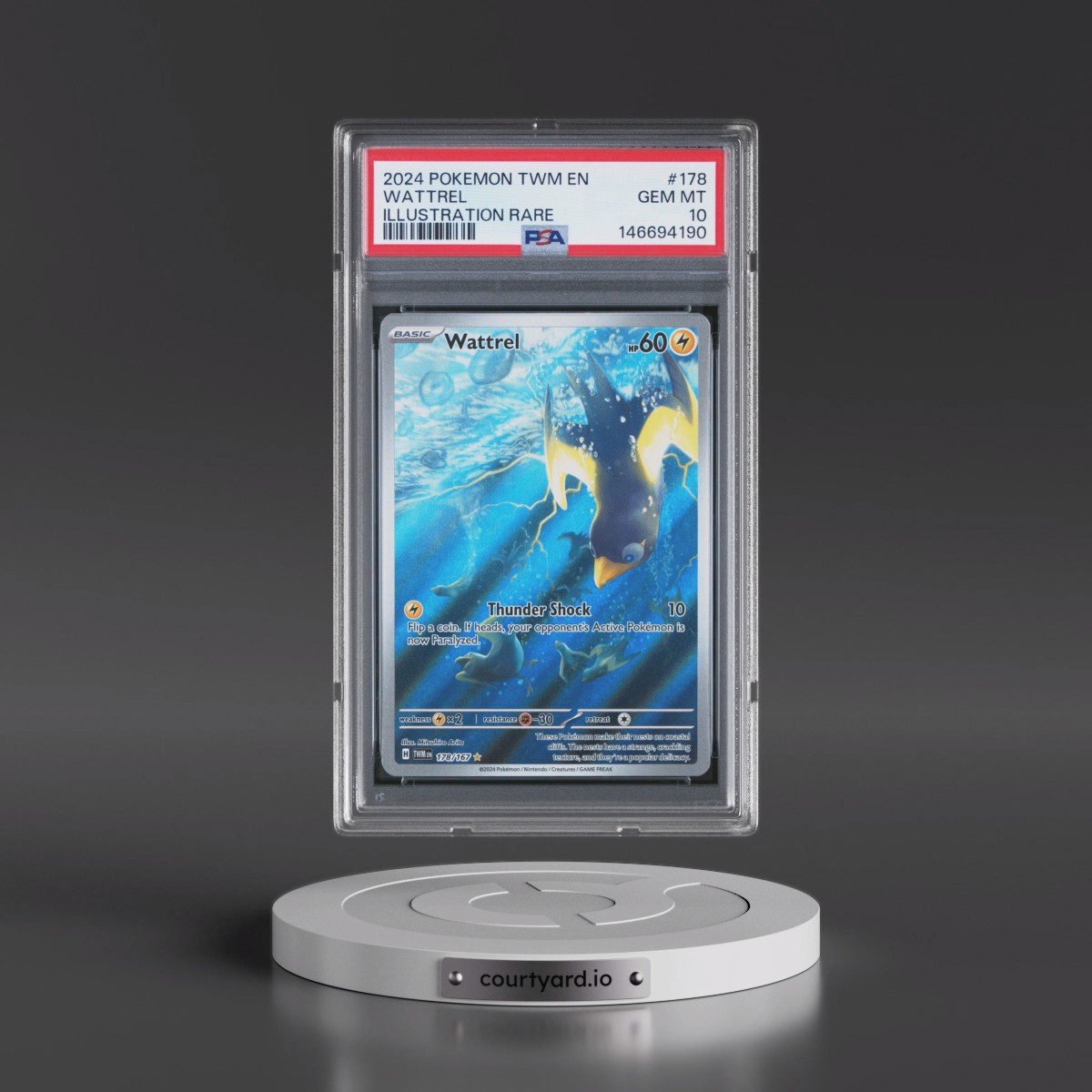 2024 Pokémon Twm EN-Twilight Masquerade #178 Wattrel - Illustration Rare (PSA 10 GEM MINT)