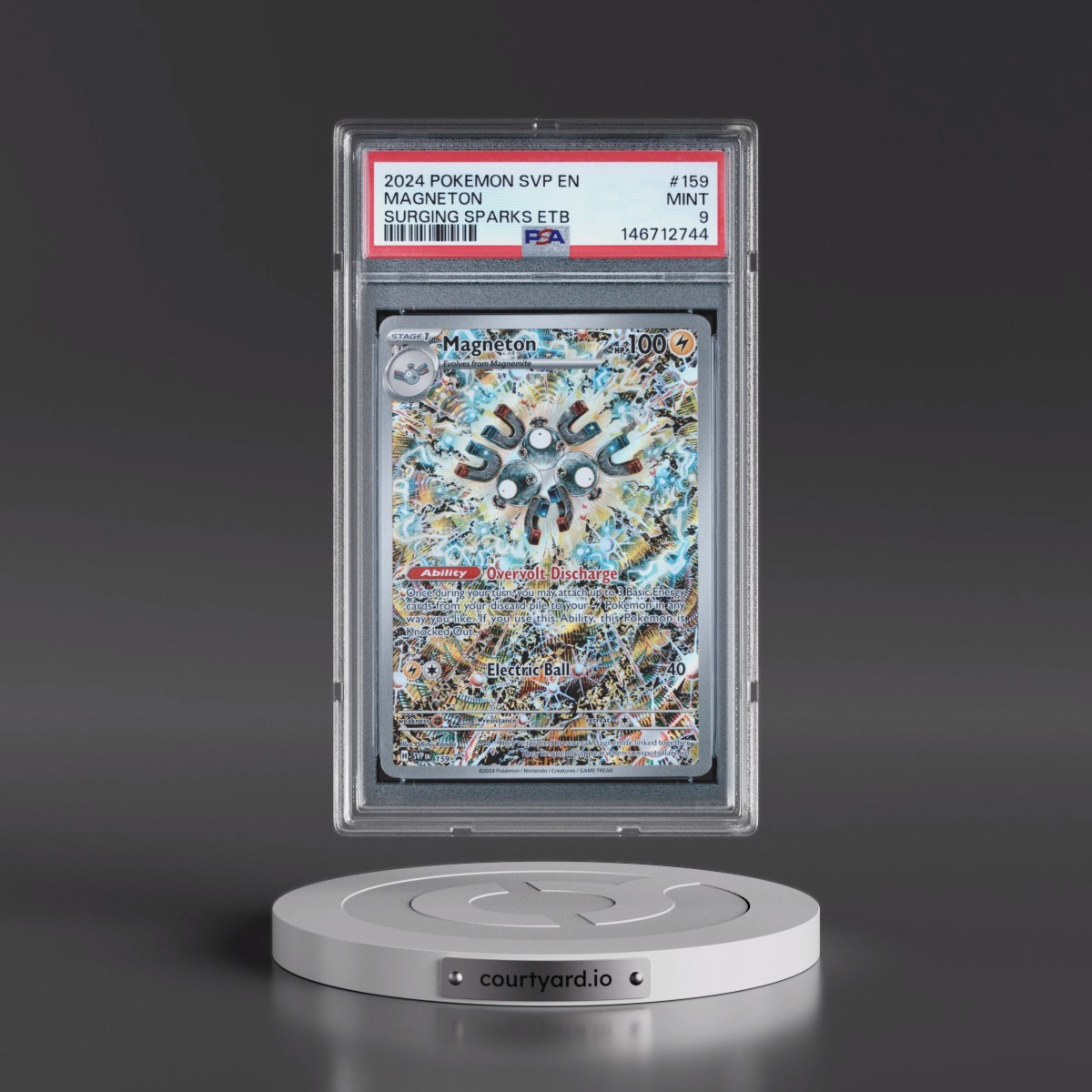 2024 Pokémon Svp EN-SV Black Star Promo #159 Magneton - Surging Sparks Elite Trainer Box (PSA 9 MINT)
