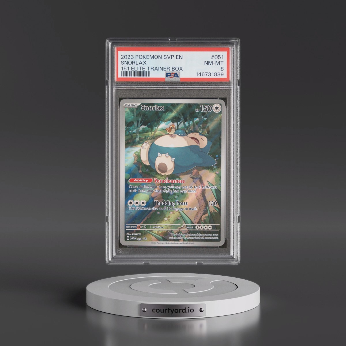 2023 Pokémon Svp EN-SV Black Star Promo #051 Snorlax - 151 Elite Trainer Box (PSA 8 NM-MT)