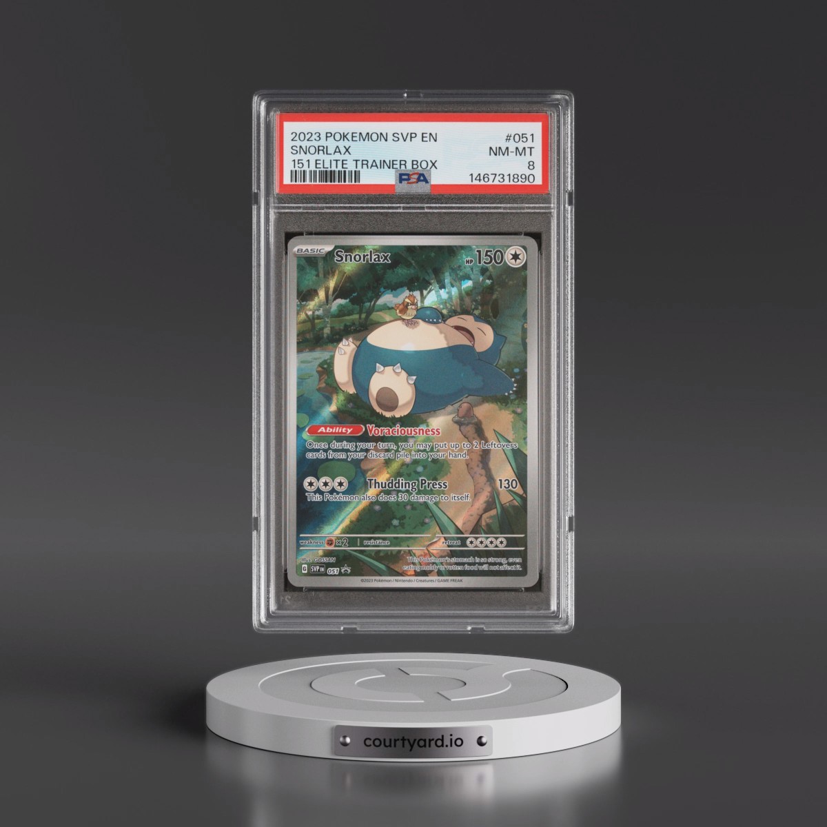 2023 Pokémon Svp EN-SV Black Star Promo #051 Snorlax - 151 Elite Trainer Box (PSA 8 NM-MT)