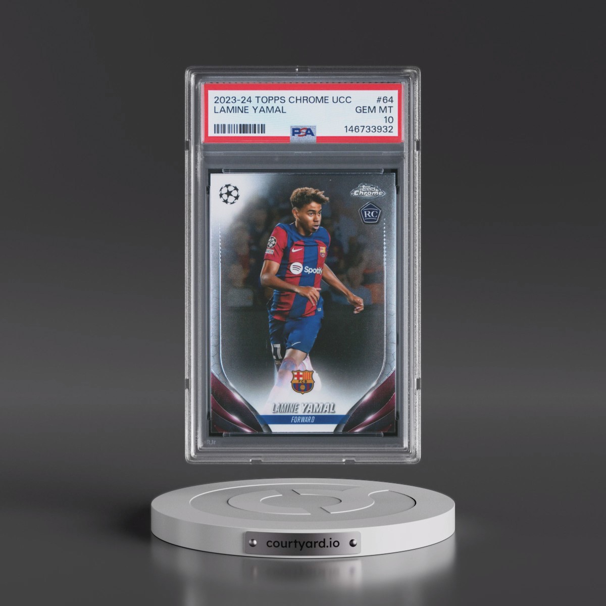 2023 Topps Chrome UEFA Club Competitions Lamine Yamal #64 PSA 10