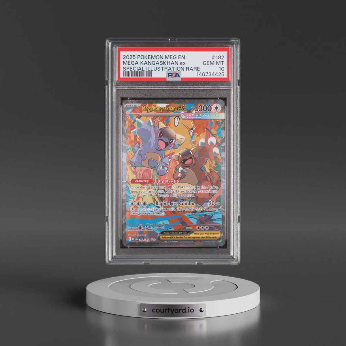 2025 Pokémon Meg EN-Mega Evolution #182 Mega Kangaskhan EX - Holo Special Illustration Rare (PSA 10 GEM MINT)