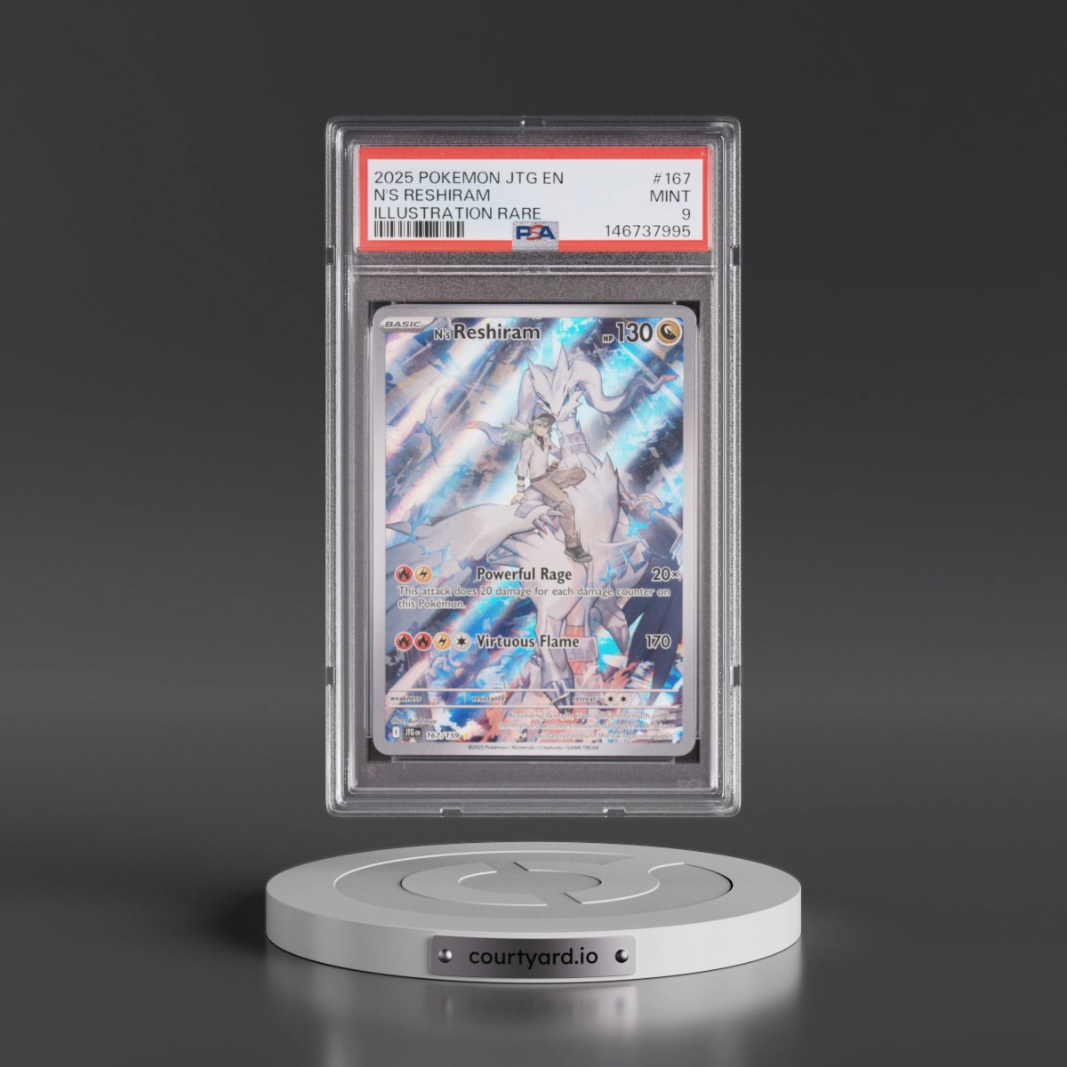 2025 Pokémon Jtg EN-Journey Together #167 N's Reshiram - Illustration Rare (PSA 9 MINT)