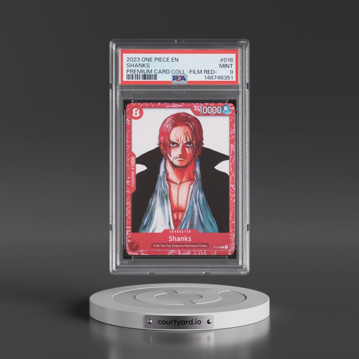2023 One Piece Premium Card Collection -One Piece Film Red #016 Shanks (PSA 9 MINT)