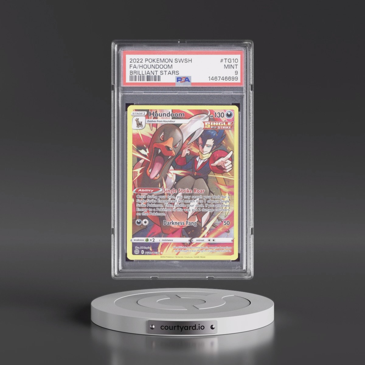 2022 Pokémon Sword & Shield Brilliant Stars #TG10 Houndoom - Full Art (PSA 9 MINT)