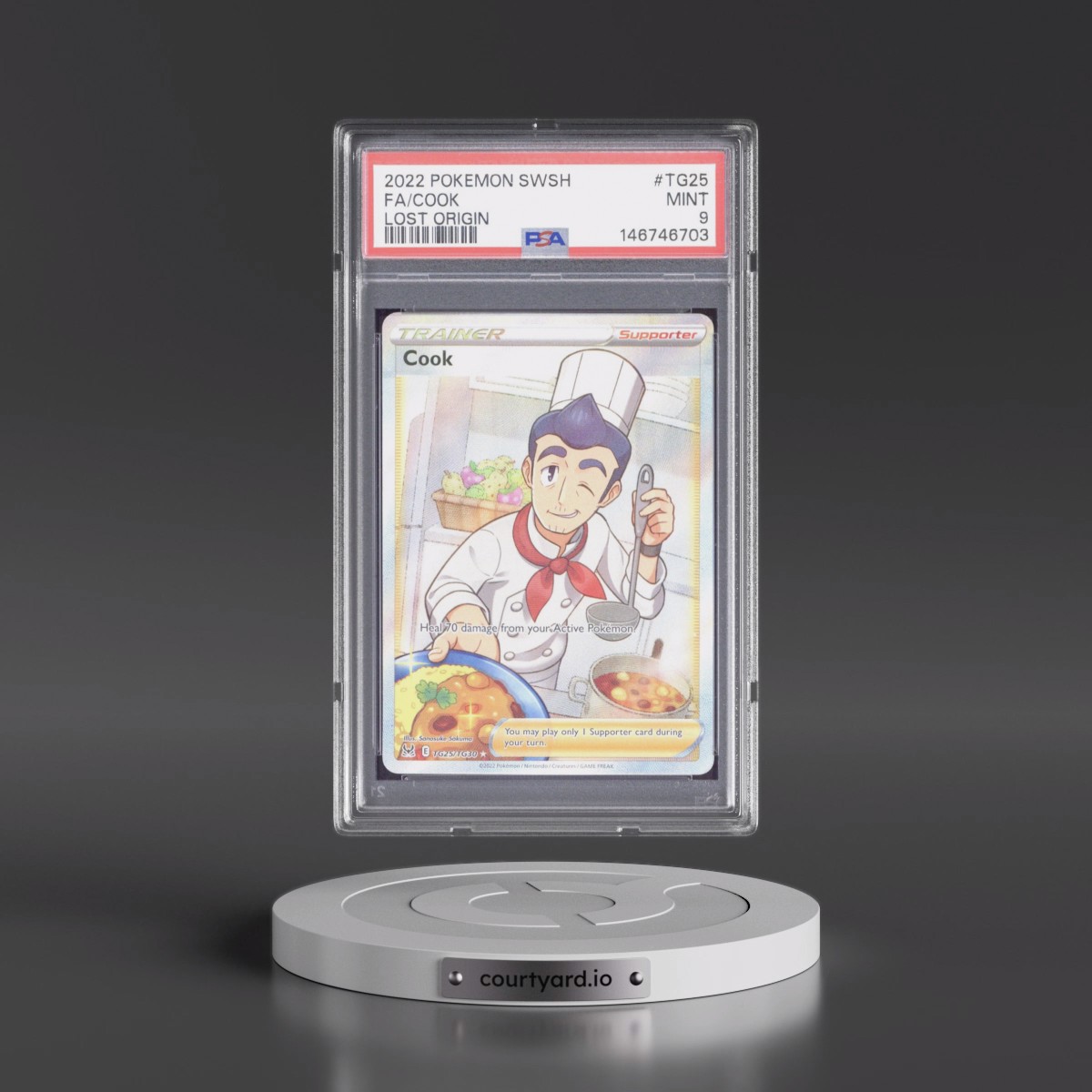 2022 Pokémon Sword & Shield Lost Origin #TG25 Cook - Full Art (PSA 9 MINT)