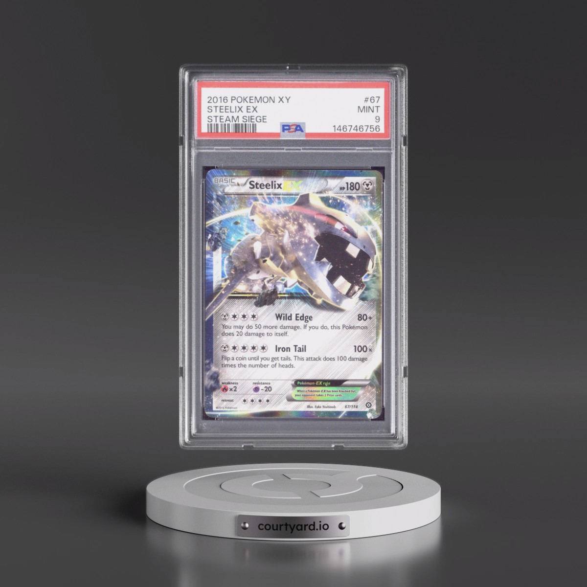 2016 Pokémon XY Steam Siege #67 Steelix EX - Holo (PSA 9 MINT)