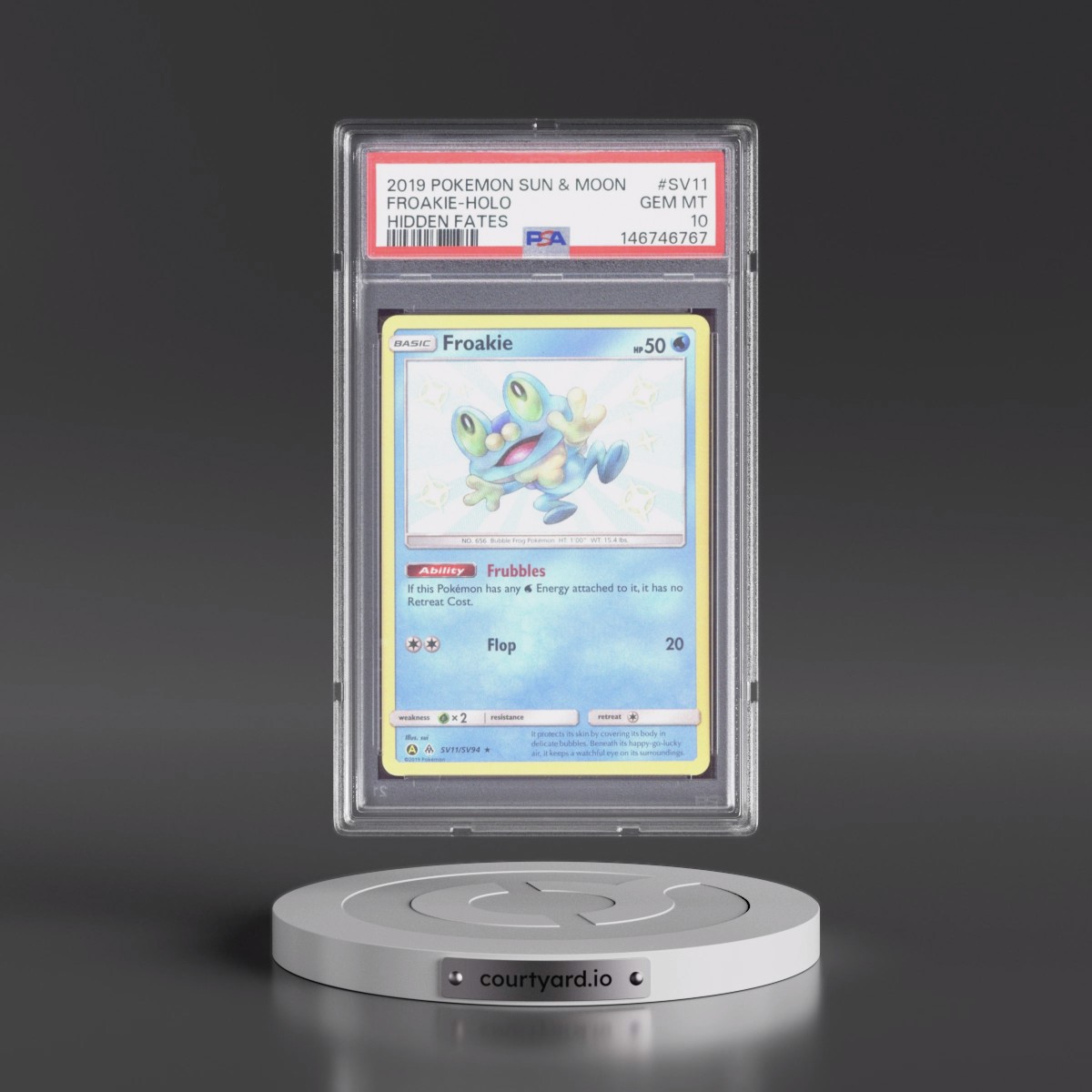 2019 Pokémon Sun & Moon Hidden Fates #SV11 Froakie - Holo (PSA 10 GEM MINT)