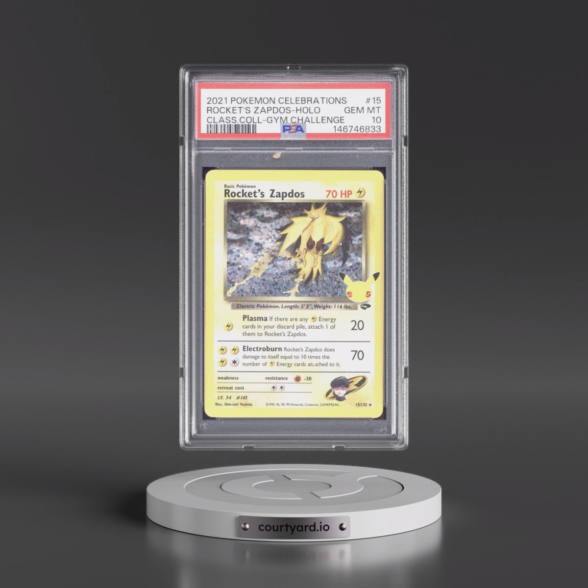 2021 Pokémon Celebrations Classic Collection #15 Rocket's Zapdos - Holo (PSA 10 GEM MINT)