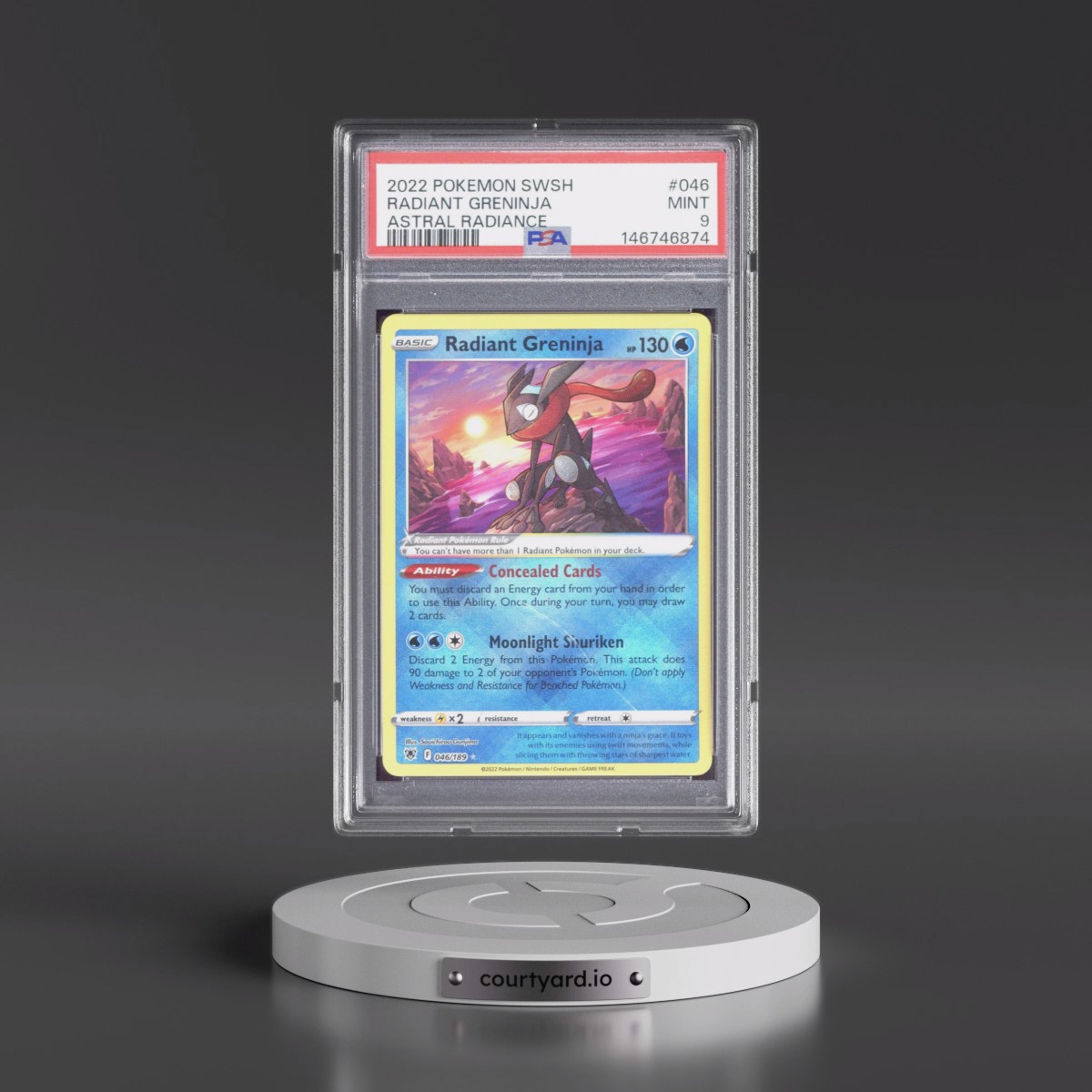 2022 Pokémon Sword & Shield Astral Radiance #046 Radiant Greninja - Holo (PSA 9 MINT)