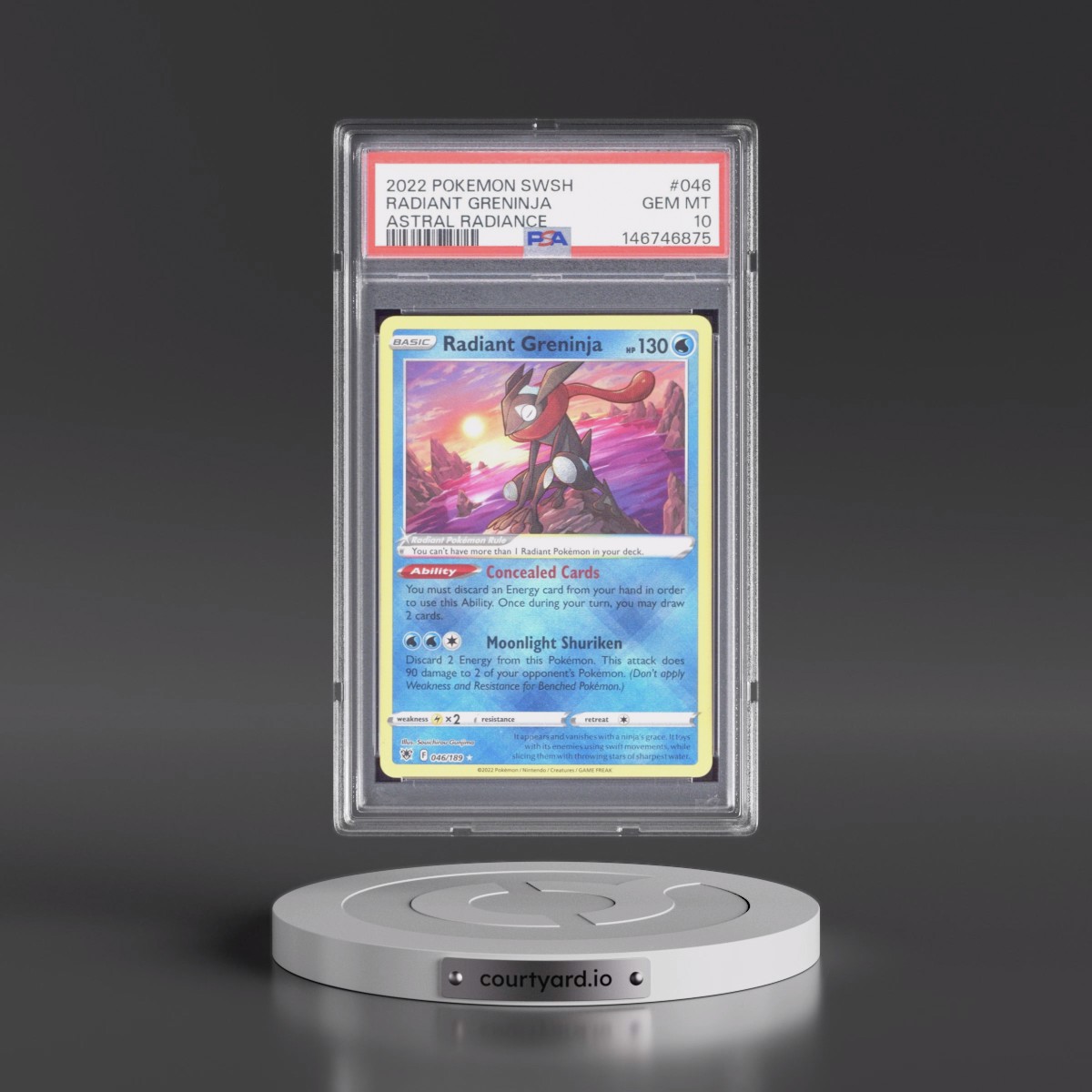 2022 Pokémon Sword & Shield Astral Radiance #046 Radiant Greninja - Holo (PSA 10 GEM MINT)