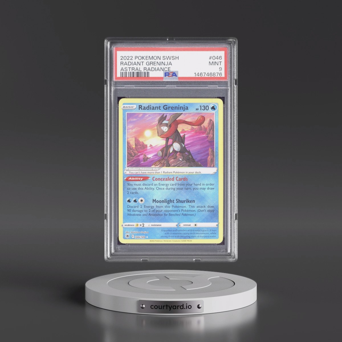 2022 Pokémon Sword & Shield Astral Radiance #046 Radiant Greninja - Holo (PSA 9 MINT)