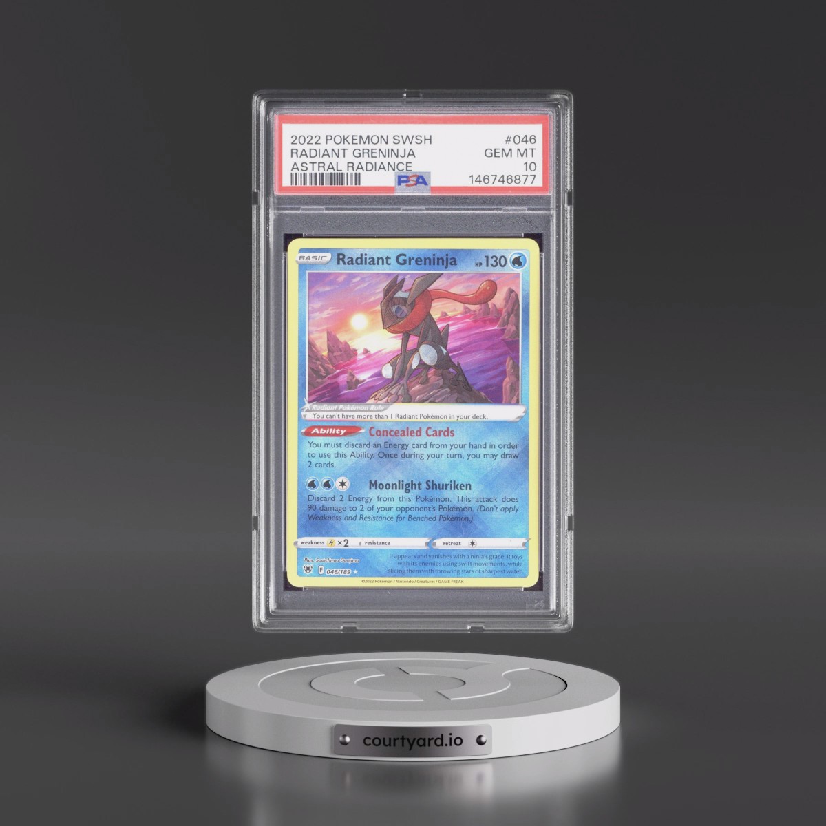 2022 Pokémon Sword & Shield Astral Radiance #046 Radiant Greninja - Holo (PSA 10 GEM MINT)
