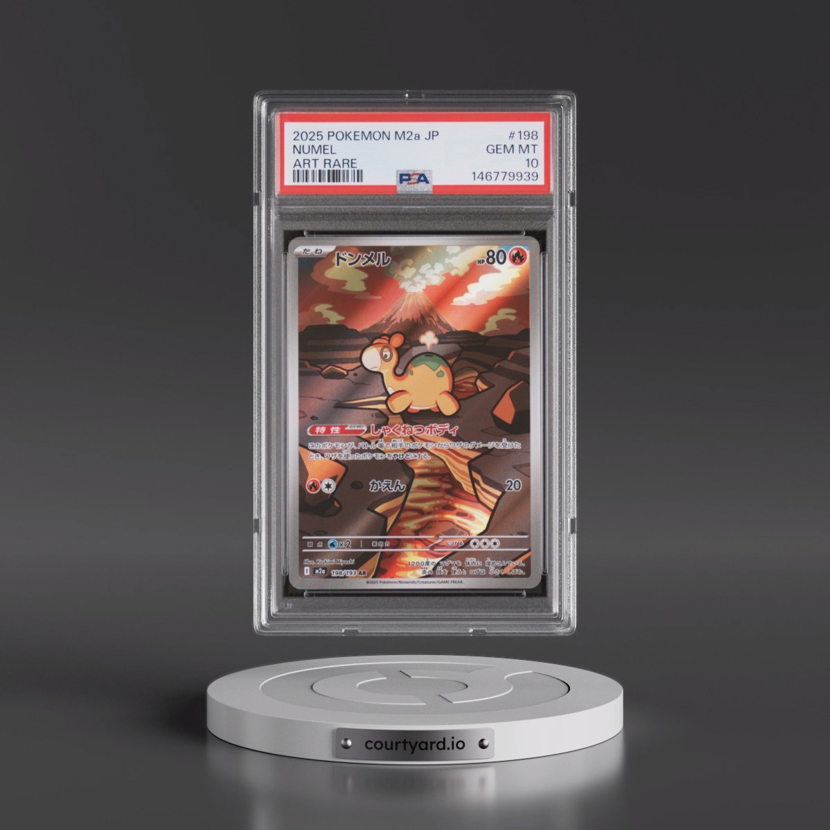 2025 Pokémon M2a-Mega Dream EX #198 Numel - Art Rare (PSA 10 GEM MINT)