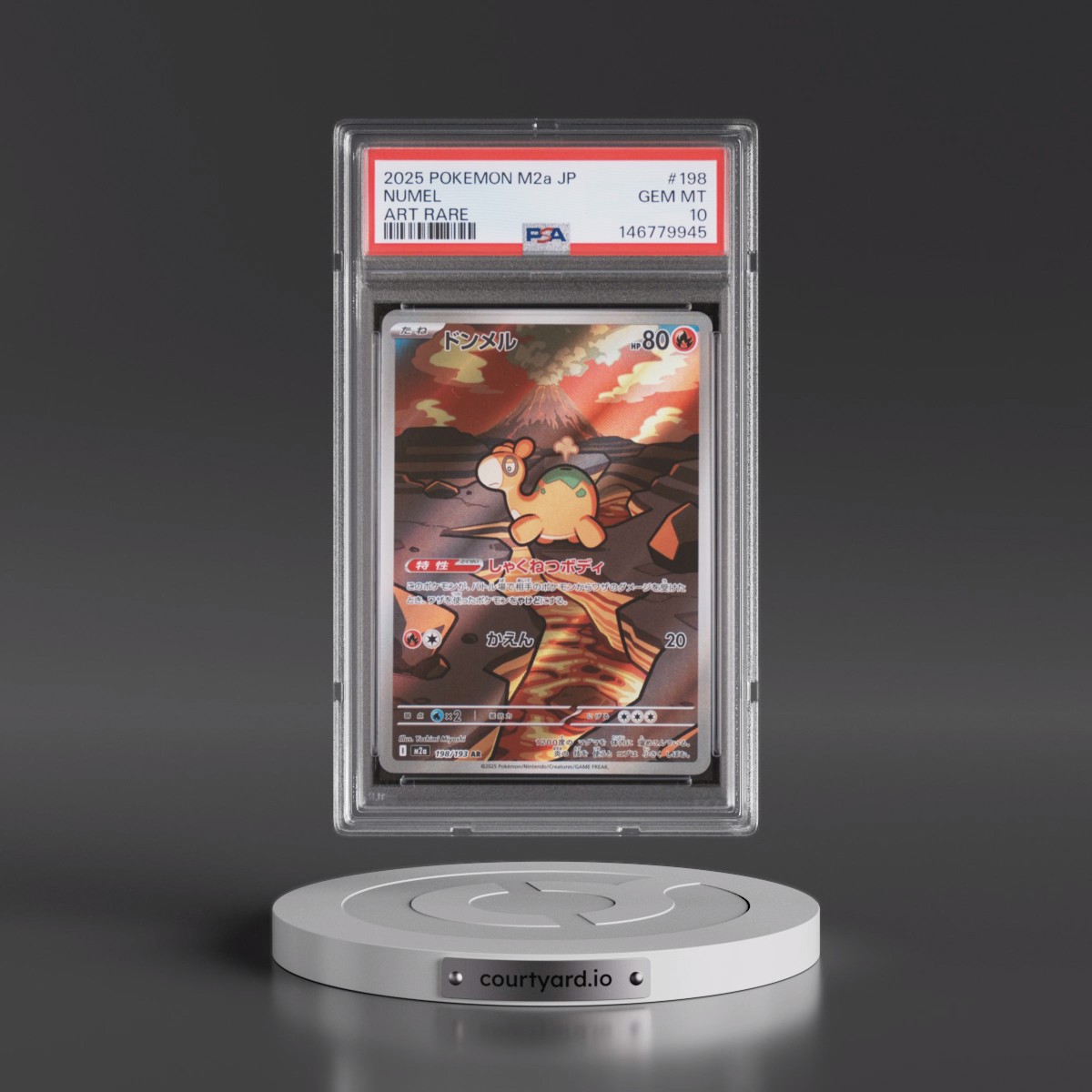 2025 Pokémon M2a-Mega Dream EX #198 Numel - Art Rare (PSA 10 GEM MINT)