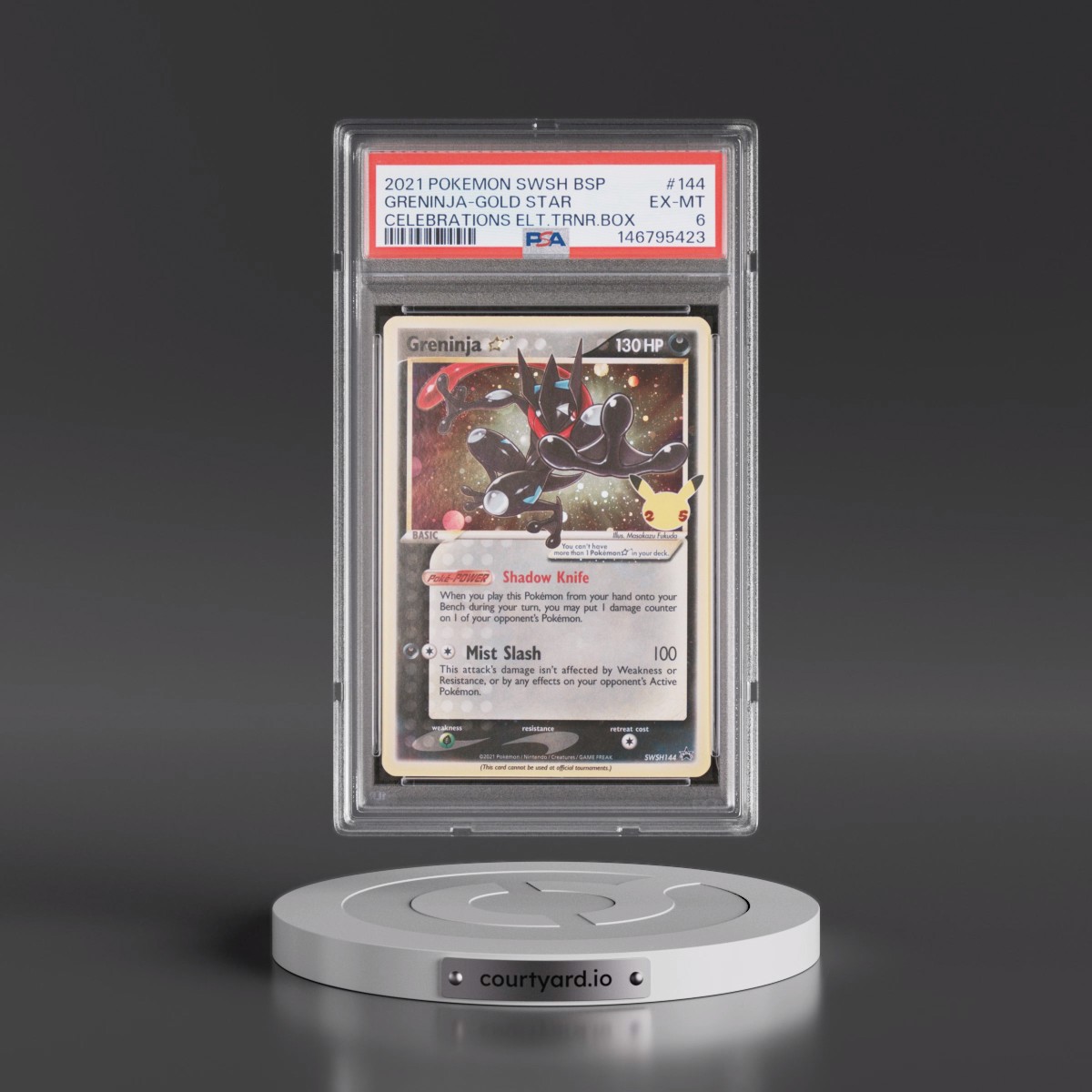 2021 Pokémon Swsh Black Star Promo #144 Greninja-Gold Star - Celebrations Elite Trainer Box (PSA 6 EX-MT)