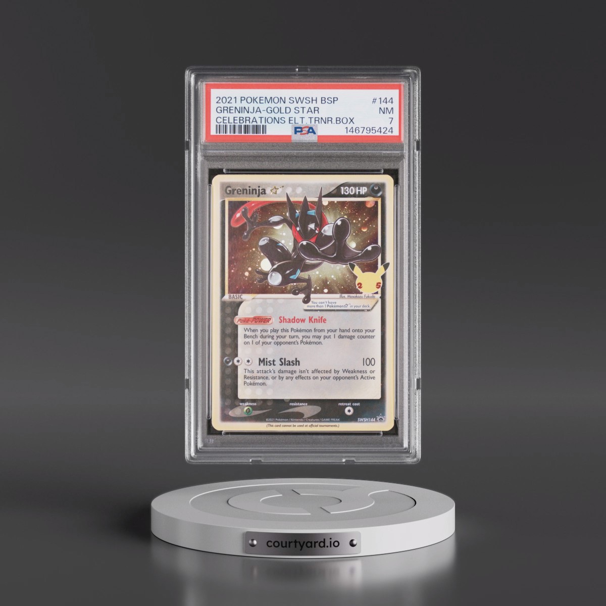 2021 Pokémon Swsh Black Star Promo #144 Greninja-Gold Star - Celebrations Elite Trainer Box (PSA 7 NM)