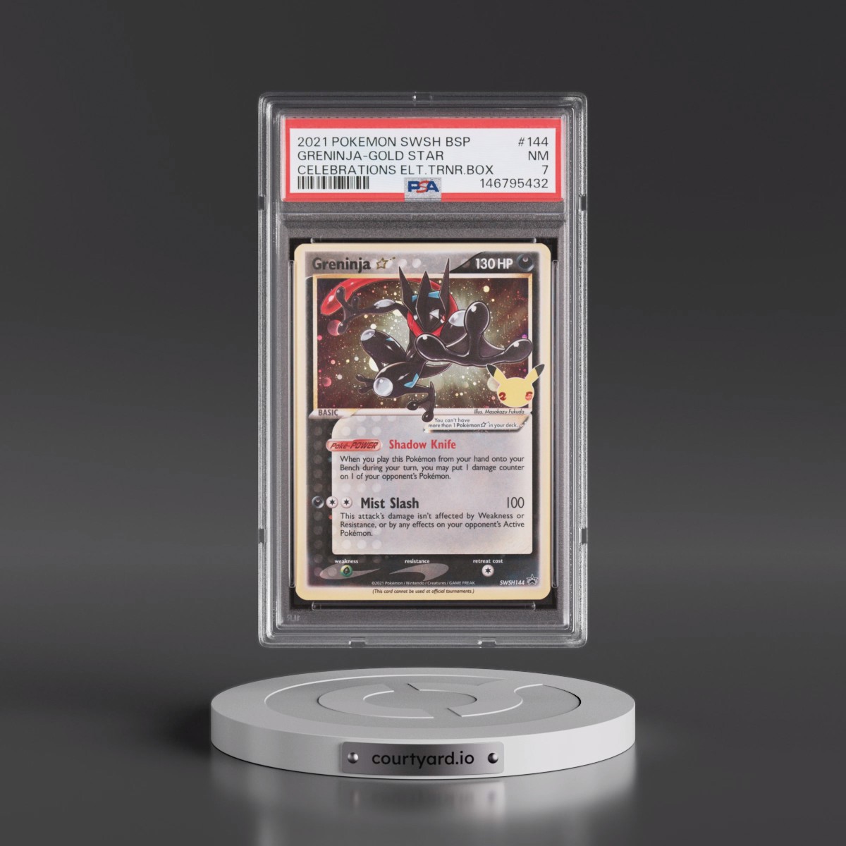 2021 Pokémon Swsh Black Star Promo #144 Greninja-Gold Star - Celebrations Elite Trainer Box (PSA 7 NM)