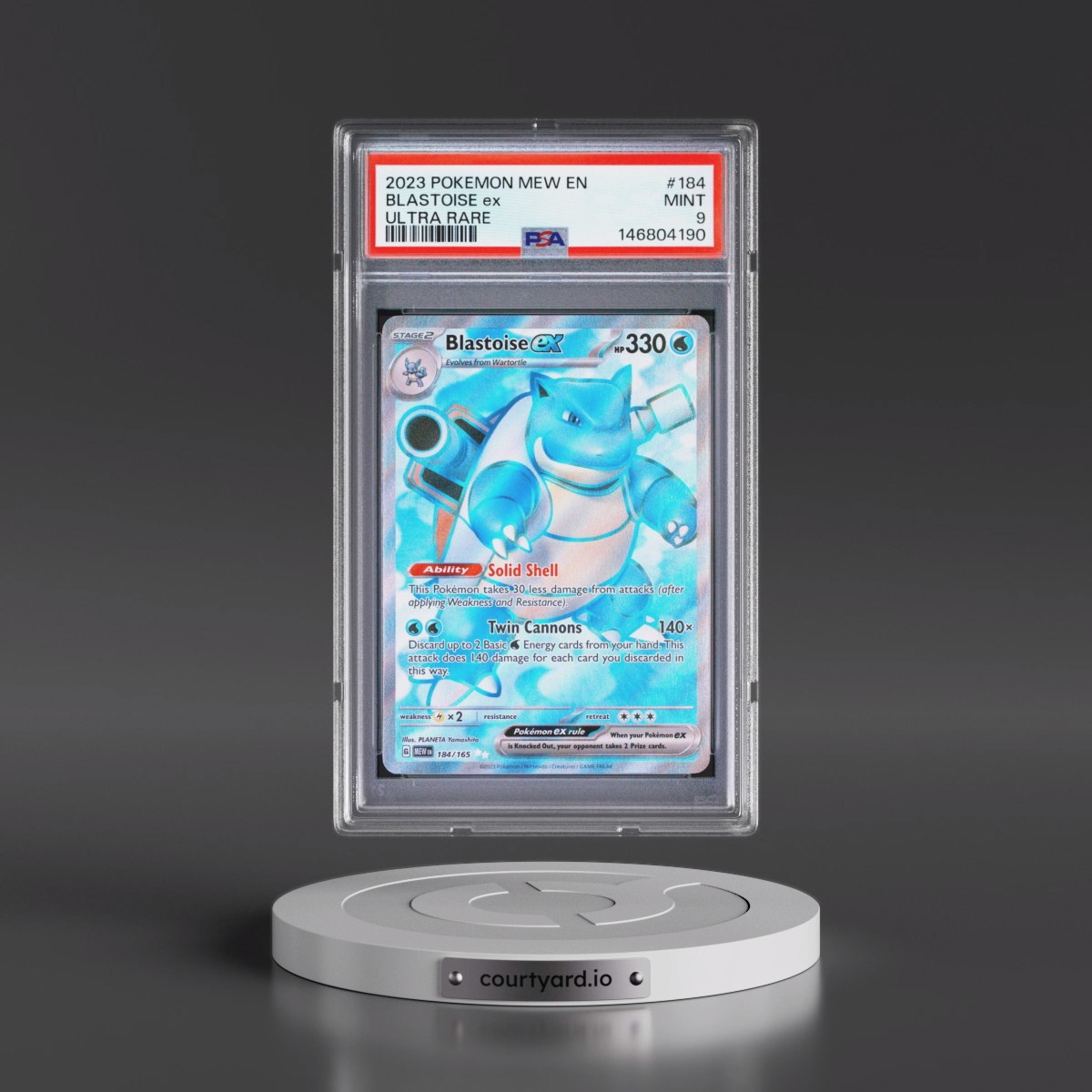 2023 Pokémon Mew EN-151 #184 Blastoise EX - Holo Ultra Rare (PSA 9 MINT)
