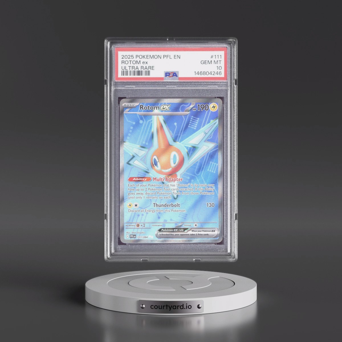 2025 Pokémon Pfl EN-Phantasmal Flames #111 Rotom EX - Holo Ultra Rare (PSA 10 GEM MINT)