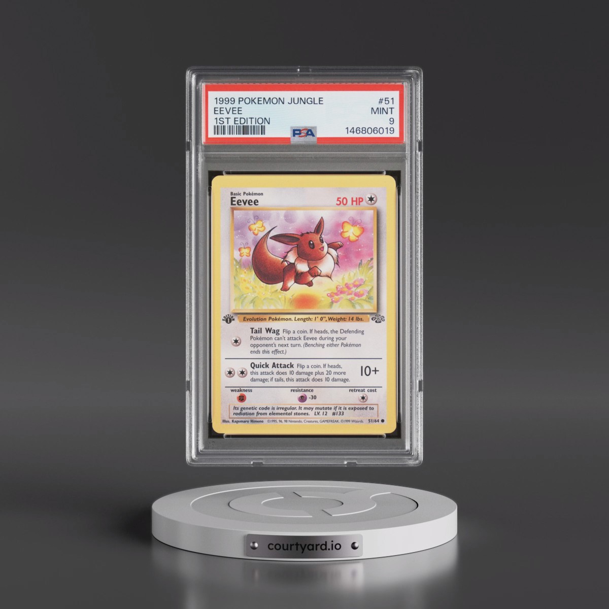 1999 Pokémon Jungle #51 Eevee - 1st Edition (PSA 9 MINT)