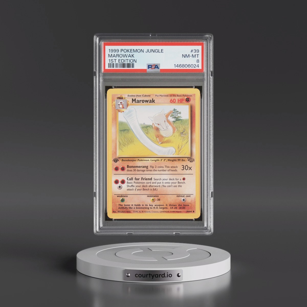 1999 Pokémon Jungle #39 Marowak - 1st Edition (PSA 8 NM-MT)