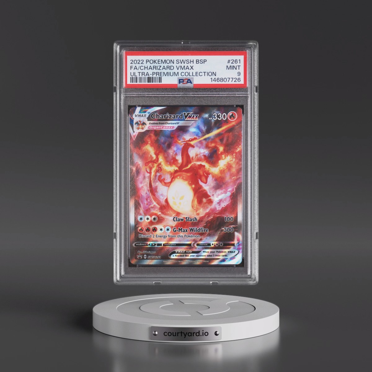 2022 Pokémon Swsh Black Star Promo #261 Charizard Vmax - Full Art Sword & Shield Ultra-Premium Collection-Charizard (PSA 9 MINT)