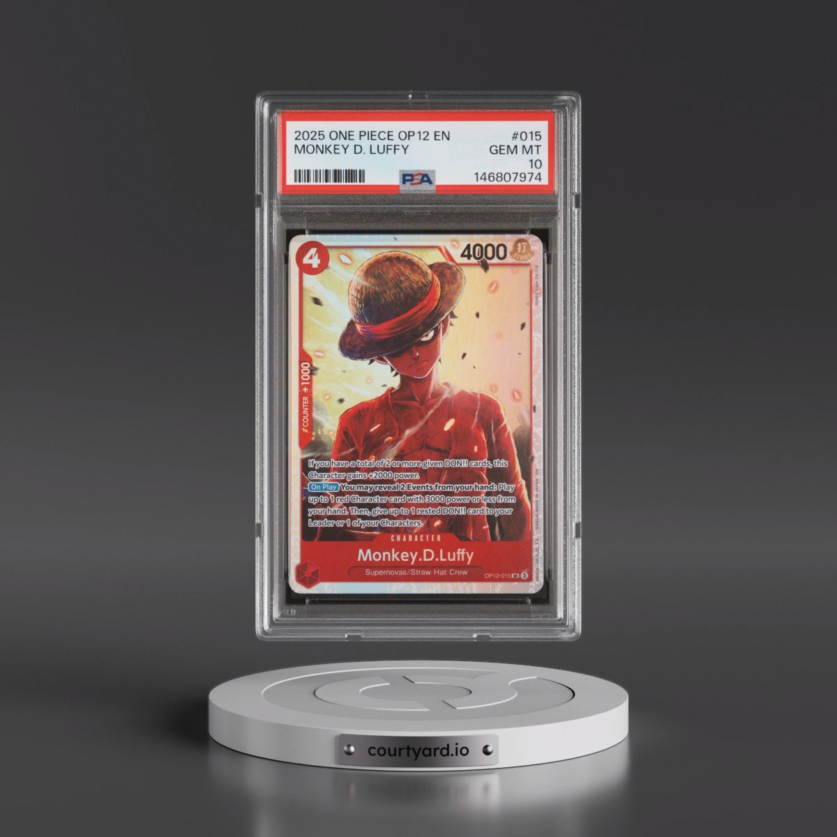 2025 One Piece OP12-Legacy of the Master #015 Monkey D. Luffy (PSA 10 GEM MINT)