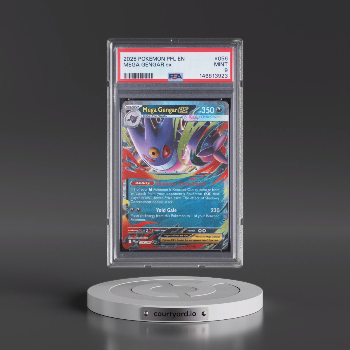 2025 Pokémon Pfl EN-Phantasmal Flames #056 Mega Gengar EX - Holo (PSA 9 MINT)