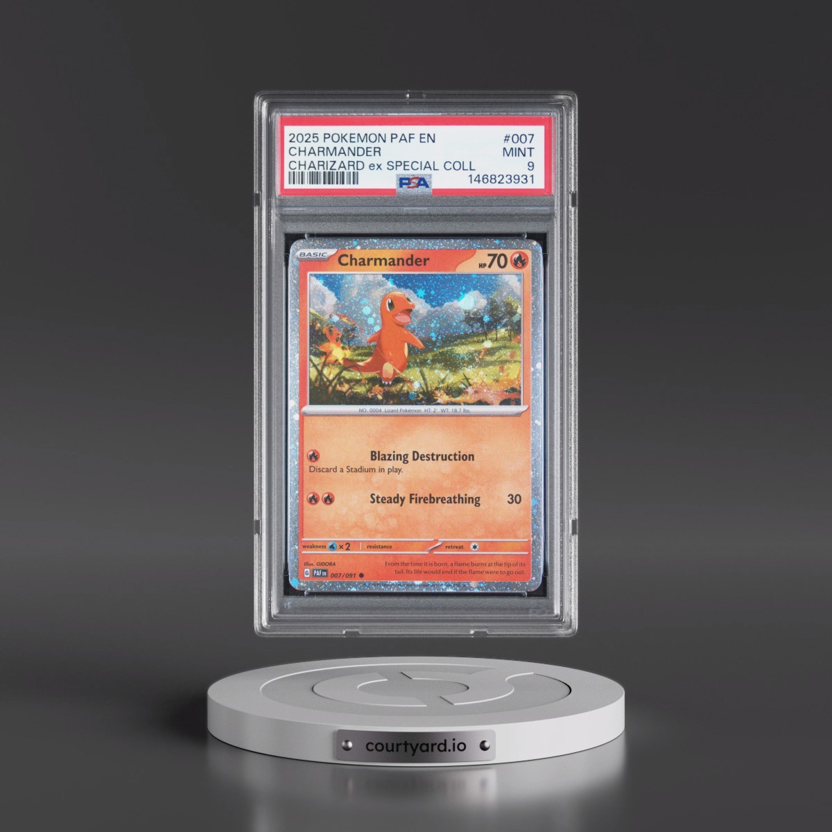 2025 Pokémon Paf EN-Paldean Fates #007 Charmander - Charizard EX Special Collection (PSA 9 MINT)