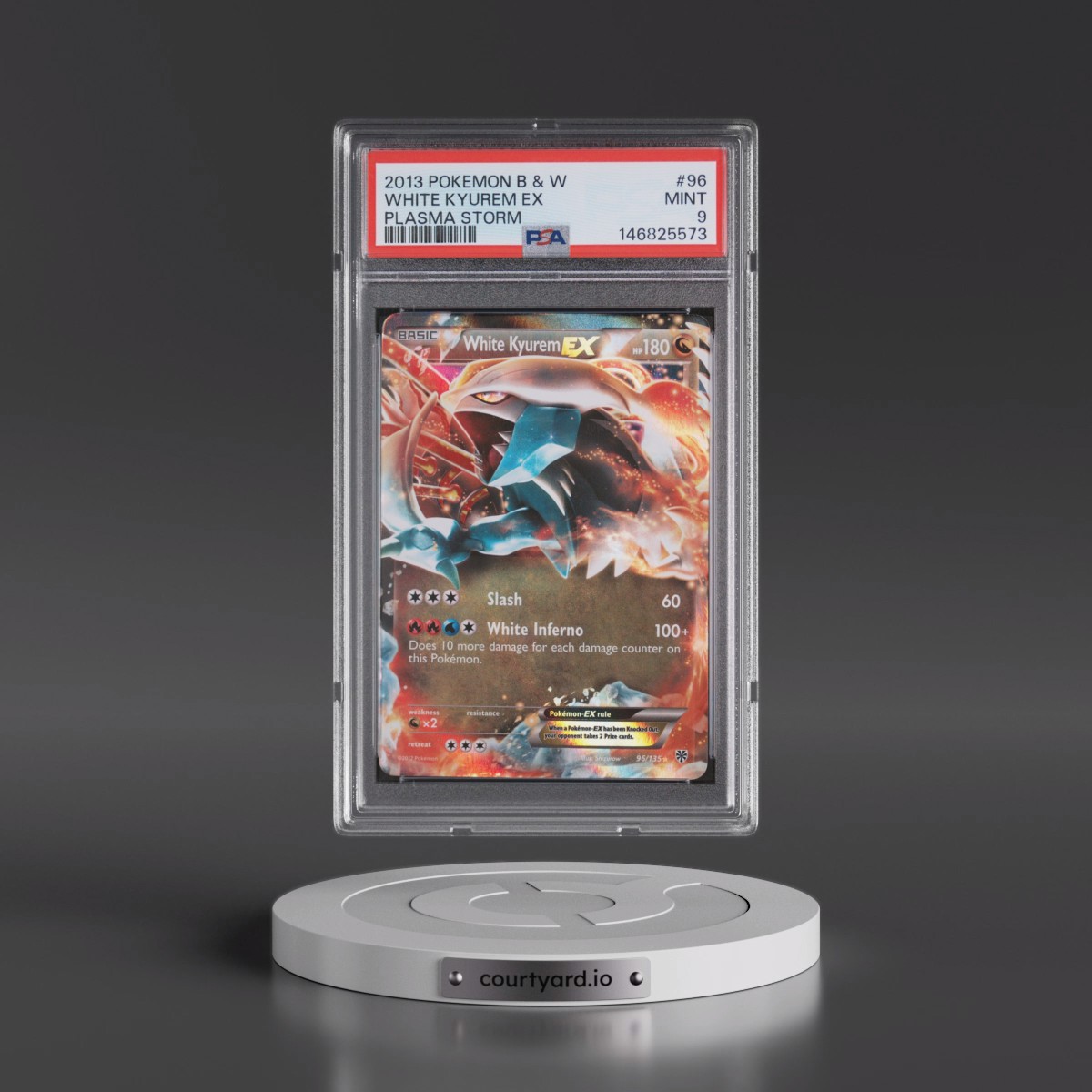2013 Pokémon Black & White Plasma Storm #96 White Kyurem EX - Holo (PSA 9 MINT)