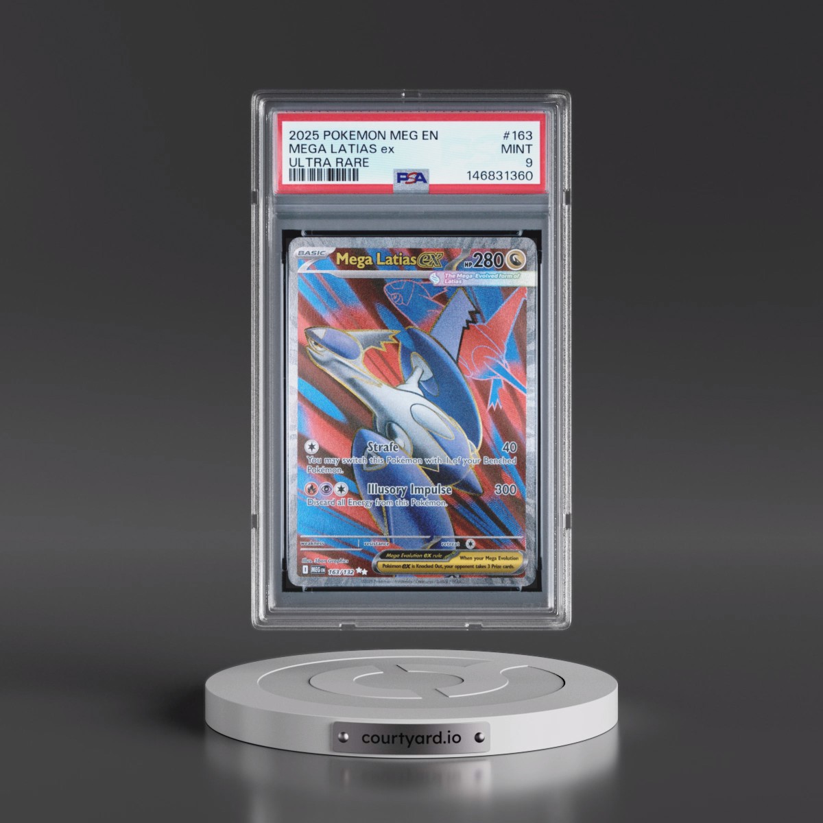 2025 Pokémon Meg EN-Mega Evolution #163 Mega Latias EX - Holo Ultra Rare (PSA 9 MINT)