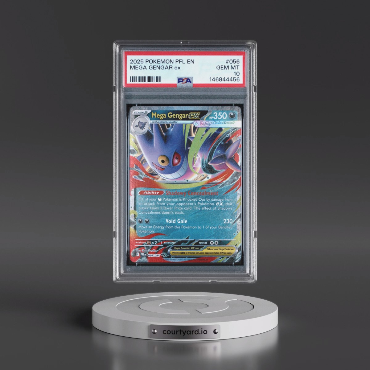 2025 Pokémon Pfl EN-Phantasmal Flames #056 Mega Gengar EX - Holo (PSA 10 GEM MINT)