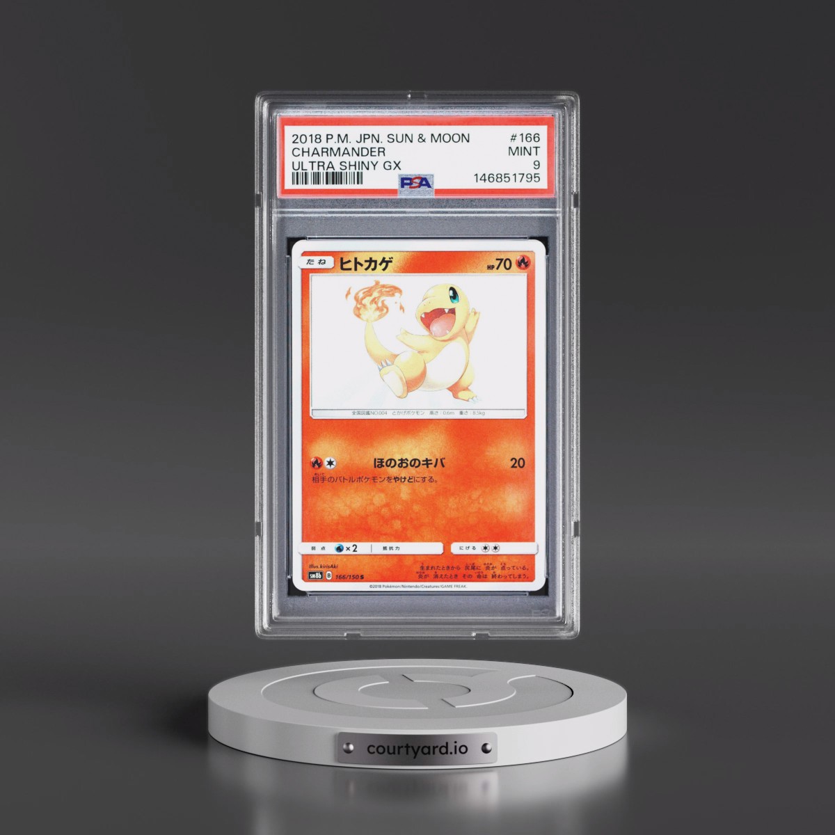 2018 Pokémon Sun & Moon Ultra Shiny GX #166 Charmander (PSA 9 MINT)