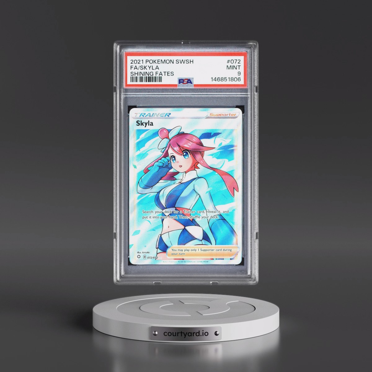 2021 Pokémon Sword & Shield Shining Fates #072 Skyla - Full Art (PSA 9 MINT)
